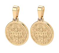 Medallas de San Benito, colgante de acero inoxidable con relieve cruzado de San Benito para llevar para regalar