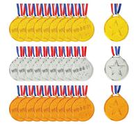 Medallas Niños, 30 Piezas Ganador Medallas, Medallas de Oro Medallas de Plata Medallas de Bronce con Cintas, Medallas de Plástico Dorado para Cumpleaños Niños, Festival, Día del Deporte Escolar