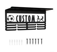 Medallero de acero inoxidable con arquitectura reforzada de tres niveles, adecuado para gimnasio en casa o espacio de logros personales