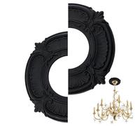 Medallion for Light Fixture, Black Split Fan Panel, Ceiling Light Medallion Cover, for Apartment Dormitory Living Room Home Bedroom Indoor Entryway Renter Kitchen