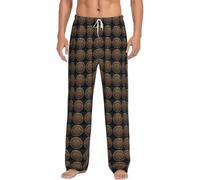 Medallion - Pantalones de pijama con estampado múltiple para hombre, ropa de dormir acogedora, ligera, transpirable, para vacaciones, Negro, XXX-Large