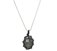 Medallón de piedras preciosas de energía espiritual Reiki, joyería de forma ovalada, colgante de collar de envoltura de hilo de piedra de sangre, curación bendita