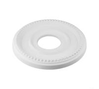 Medallón de techo de poliuretano blanco de 12.4 pulgadas, placa decorativa para lámparas y ventiladores, oculta grietas para una fácil instalación de pegamento, diseño minimalista retro para hogares