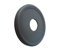 Medallón de techo de poliuretano negro para lámparas y ventiladores, placa decorativa de 33 cm de diámetro exterior con exquisita artesanía, roseta redonda para interior del hogar