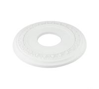 Medallón de techo, placa decorativa de cubierta de luz de techo de poliuretano para ventilador y candelabro, roseta redonda blanca de 30 cm con exquisita artesanía para mejoras del hogar
