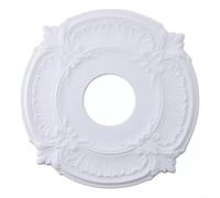 Medallón de techo redondo de 12 pulgadas tallado europeo de poliuretano rosa de techo para lámparas y ventiladores, cubierta decorativa blanca para agujeros y grietas, para una fácil instalación