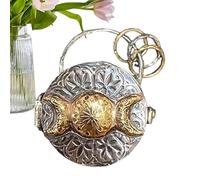 Medallón plateado de triple luna con vida de árbol, meditación de triple luna, relajación de amuleto de energía, artesanía hecha a mano, idea de regalo única, 1.97 x 1.57 x 0.39 pulgadas, perfecto