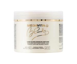 Medavita Blondie Sunset Blonde Enhancing Deep Mask 500ml - Mascarilla rellenadora para cabello rubio cálido