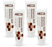 MEDca Vitamina A & D Pañal Rash Ungüento - Crema protectora para piel sensible del bebé - Manos/pies/cara agrietadas secas, tubo de 1 oz, paquete de 4