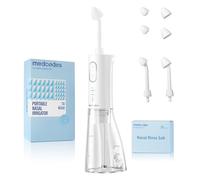 medcodes Neti Pot - Sistema de riego nasal inalámbrico, máquina limpiadora de botellas de enjuague nasal, kit de sistema de enjuague sinusal eléctrico para alivio de los senos nasales (White A)
