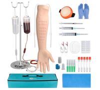 MedEduQuest Kit de Brazo de Práctica Intravenosa con 30 Puntos de Inyección para Estudiantes de Enfermería, Kit de Práctica de Flebotomía sin Látex con Rstuche Portátil (Solo para uso Educativo)