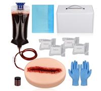 MedEduQuest Kit de entrenamiento de embalaje de heridas de laceración, kit de entrenamiento para detener el sangrado, kit de control de sangrado para clases médicas - Estuche de transporte