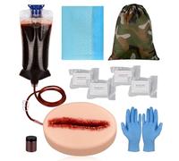 MedEduQuest Kit de entrenamiento de embalaje de heridas de laceración, kit de entrenamiento para detener el sangrado, kit de control de sangrado para clases médicas, bolsa de transporte