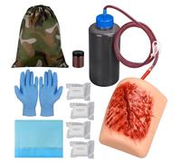 MedEduQuest Kit de entrenamiento de embalaje de heridas de muslo, kit de entrenamiento para detener el sangrado, kit de control de sangrado para clases médicas - Bolsa de transporte