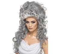 Medeia Peluca De Casco De Abeja Rizada Gris Smiffys Nylon 35684