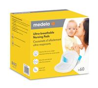 Medela Almohadilla de lactancia ultra transpirable, 60 unidades, altamente absorbente, transpirable y discreta para un uso cómodo
