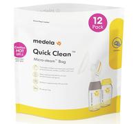 Medela Bolsas de microvapor de limpieza rápida, bolsas de esterilización de 12 cuentas para botellas y piezas de bombeo de mama, eliminan las bacterias comunes y germs, desinfects most breastpump