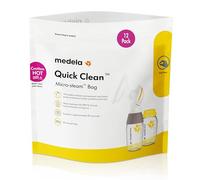 Medela Bolsas de microvapor de limpieza rápida, bolsas de esterilización de 12 cuentas para botellas y piezas de bombeo de mama, eliminan las bacterias comunes y germs, desinfects most breastpump