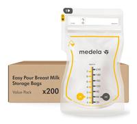 Medela Easy For Breastmilk Storage Bags, 200 Count 210ml, Bolsas de leche desechables a prueba de fugas con protección de leche, reciclable y libre de BPA