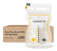 Medela Easy Pour - Bolsas de almacenamiento de leche materna, 200 unidades, 7 onzas/210 ml, desechables, a prueba de fugas, congelación rápida, protección de leche materna, reciclables y sin BPA