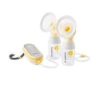 Medela Freestyle Flex, extractor de leche eléctrico doble, diseño suizo compacto con puerto de carga USB sobre la marcha, con escudos Medela PersonalFit Flex, sincronización con la aplicación MyMedela