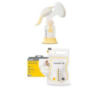 Medela Harmony Extractor Manual de Leche + Bolsas de Almacenamiento para Leche Materna Easy Pour, 100 Unidades