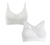 Medela Set de día y Noche, Schwarz Größe L - Schlaf Bustier Nahtloser BH mit Stretchmaterial - Schwangerschafts- und Still-BH Nahtloser, bügelloser BH für Schwangerschaft und Stillzeit