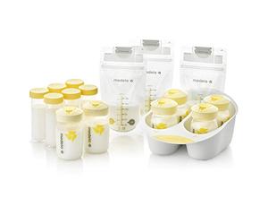 Medela Set de solución de almacenamiento de leche materna, suministros de lactancia materna y contenedores, organizador de leche materna, fabricado sin BPA