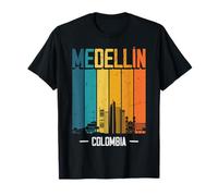 Medellín Colombia Retro Vintage Sunset Skyline Medellín Camiseta