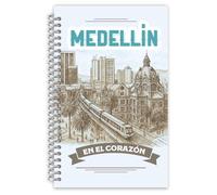 Medellín Notebook - Hardcover Spiral Travel Journal with 100 Lined Pages - Sketch Art Souvenir Gift - Made in Medellín
