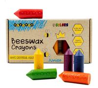 Medenka Crayones europeos de cera de abeja junior, 6 colores, crayones para niños pequeños, no tóxicos para años de 1 a 3 años, 100 % cera de abeja europea