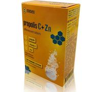 MEDEX Tabletas de propóleo de abeja natural - Vitamina C con tabletas efervescentes de zinc para el mantenimiento del apoyo inmunológico Suplemento de defensa extra - 20 tabletas - 80 g