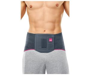 medi Lumbamed Plus - Faja lumbar para hombre - ortesis de apoyo lumbar para estabilización con pelotte Vario-Flex - Color: Plata - Talla: II - Regula la humedad y transpirable