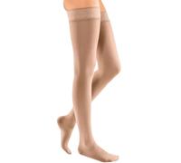 medi mediven Elegance 026W111 Medias de compresión para mujer con punta cerrada, CCL2, diseño de banda ancha con botones, color caramelo, talla I normal