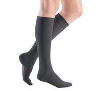 Medi mediven Elegance KKL 2 AD Medias por la rodilla cortas, sin borde adherente, encaje, Negro , III