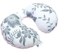 NECK PILLOW Soporte Cuello 100% Algodón/Minky Medi Partners Bebé Cojín cervical para coche Paseante Viaje dormir Almohada snooze roll (Berry con rosa claro Minky)