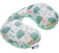 Medi Partners Neck Pillow Soporte Cuello 100% Algodón/Minky Bebé Cojín Cervical para Coche Paseante Viaje Dormir Almohada Snooze Roll (Erizos con Menta Minky)