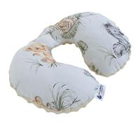 Medi Partners Almohada Cervical Coche Bebe cojin cuello niños cojín viaje - 100% Algodón/Minky Avion Neck Travel Pillow Almohadilla Cervicales Nino (Safari con beige Minky)
