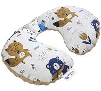 NECK PILLOW Soporte Cuello 100% Algodón/Minky Medi Partners Bebé Cojín cervical para coche Paseante Viaje dormir Almohada snooze roll (Boho con Minky beige)
