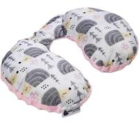 Medi Partners Neck Pillow Soporte Cuello 100% Algodón/Minky Bebé Cojín Cervical para Coche Paseante Viaje Dormir Almohada Snooze Roll (Erizos con Rosa Minky)