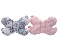 Medi Partners Almohada para bebé Mariposa 100% Algodón Minky Soporte para el cuello niños Cochecito Viajes Dormir Almohada Rollo de repetición