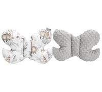 Medi Partners Almohada para bebé Mariposa 100% Algodón Minky Soporte para el Cuello niños Cochecito Viajes Dormir Almohada Rollo de repetición