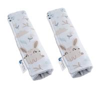 Medi Partners 2 piezas Protector de cinturón de seguridad de coche 17x22cm Niño 100% algodón Minky Puntos de fricción de doble cara para coches deportivos (Glade con Minky gris)