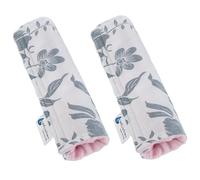 Medi Partners 2 piezas Protector de cinturón de seguridad de coche 17x22cm Niño 100% algodón Minky Puntos de fricción de doble cara para coches deportivos (Berry con Minky rosa)