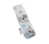 Medi Partners Coche Protector Cinturon Niños Almohadilla Seguridad para Bebe 17x22cm 100% Algodón Minky Cinturón Kids Seat Car Cinturones Cinto (Osito de peluche con visón azul)