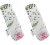 Medi Partners Coche Protector Cinturon Niños Almohadilla Seguridad para Bebe 17x22cm 100% Algodón Minky Cinturón Kids Seat Car Cinturones Cinto (Floral con Minky rosa claro) (Paquete de 2)
