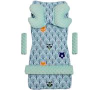 Medi Partners Inserto universal para cochecito Manta para cochecito 5p Protector de cinturón + superposición para diadema Algodón + Minky