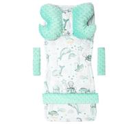 Medi Partners Inserto universal para cochecito Manta para cochecito 5p Protector de cinturón + superposición para diadema Algodón + Minky (Océano de Menta Minky)