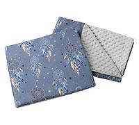Medi Partners Manta Bebé con Almohada 100% Algodón Minky Cobija Infantil Reversible 55x75+35x30cm Multifuncional para Cochecitos Cunas Asientos niños