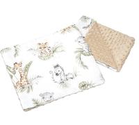 Medi Partners Manta Bebé con Almohada 100% Algodón Minky Cobija Infantil Reversible 55x75+35x30cm Multifuncional para Cochecitos Cunas Asientos niños